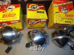 Zebco chrome clad reels 1958 minty in box with paperwork only made one year rare