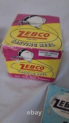 Zero Hour Bomb Co. Zebco Casting Reel 1951 Tulsa Oklahoma W Box Manual