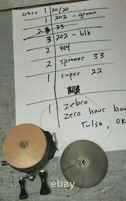 13 Vintage Zebco Reels // Super, Spinner, 33, 909, 404, 202, 22, Zero Hour Bomb