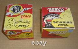 2 Vintage Zebco Modèle 33 Bobines De Spinning Avec Des Boîtes