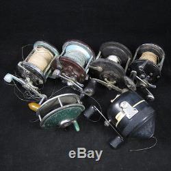 Beaucoup De 6 Vintage Fishing Reels Penn, Bronson, Jaleoxe, Zebco 89, Arlnold, Viking