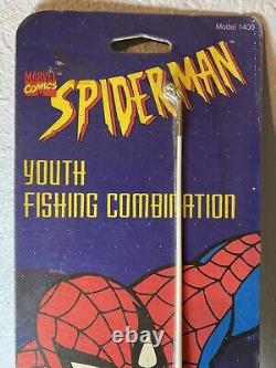 Canne à pêche Vintage Zebco Spider-Man pour enfants, neuf dans son emballage