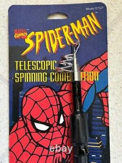 Canne à pêche télescopique Marvel Spider-Man Zebco 1996 + moulinet modèle STSP scellé