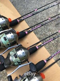 Concessionnaire (4) Zebco 33 Dames Rose Camo Rod Reel &(plus My$tery Pissing Item$)