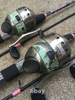 Concessionnaire (4) Zebco 33 Dames Rose Camo Rod Reel &(plus My$tery Pissing Item$)