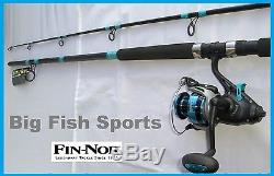 Fin-nor Bait Teaser 8 'fishing Combo Spinning Rod And Reel Nouveau! # Bt60802mh