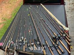 LOT de Cannes à Pêche VINTAGE Moulinets Abu Garcia Mitchell Fenwick Lunker Stix