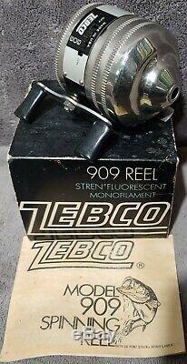 Lire 8 Vintage Zebco 909 Spin Reel Cast Dans L'encadré Groupe Collection Lot 7/8 Versions