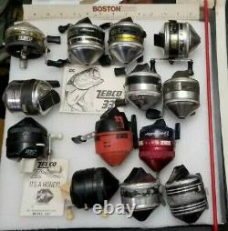 Lot Of Zebco Reels Some Usable And Some Parts