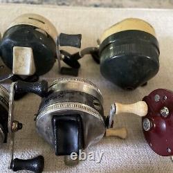 Lot de 10 moulinets de pêche anciens / vintage Zebco, Penn, Abu Garcia