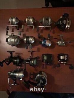 Lot de 14 moulinets de pêche d'une valeur neuve de 594 $ Zebco, Lew, Daiwa, Shimano, Plueger