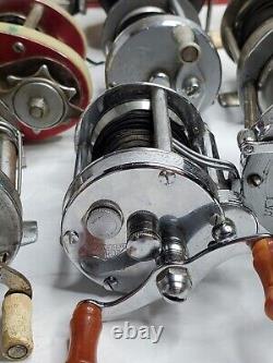 Lot de 21 moulinets de pêche vintage Pflueger, Zebco, Soutbend, Shakespeare et plus