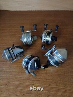 Lot de 5 moulinets de pêche ZEBCO 33 rhino SPINCASTING VINTAGE fonctionne Omega eau douce