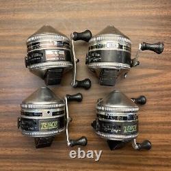 Lot de 5 moulinets vintage ZEBCO 33 fabriqués aux USA nécessitant une attention