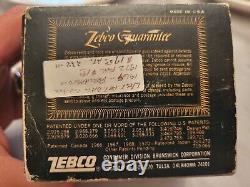 Moulinet à tambour fixe Vintage Zebco 202 dans sa boîte d'origine avec documents, jamais utilisé, rare