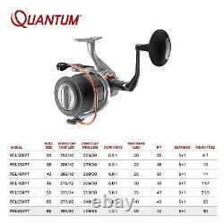 Moulinet de pêche Quantum Reliance Spinning, corps en aluminium durable, droite ou gauche