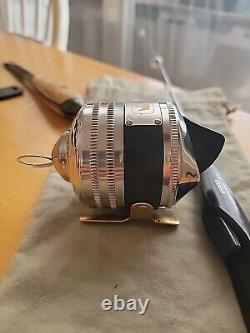 Moulinet de pêche Zebco 909 avec manivelle en métal doré, frein et couronne aux États-Unis