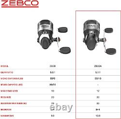 Moulinet de pêche spincast Zebco Bullet, Moulinet taille 30, Vitesse de 29,6 pouces par tour, Gri