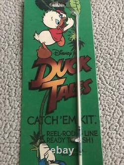 Rare Disney Duck Tails Enfants Pêche Pole Rod & Zebco Reel Catch'em Kit Nip