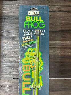 Rare Vintage Zebco Bull Frog 1604 Rode Et Bobine De Pêche Nouveau