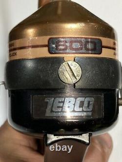 Rare Zebco 600 Reel Vintage & Pôle De Pêche Centennial No. 4060. Collecteurs