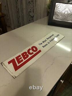 Vintage 1963 Zebco Fishing Tackle Advertising Sign Rare Store Display Reel Cannes