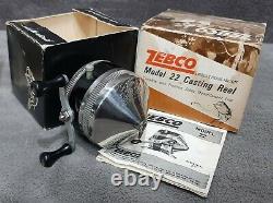 Vintage 1965-1968 Zebco 11 & Zebco 22 Nouveau In Box Made In USA Matching Set