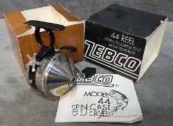 Vintage 1971 New N Box Zebco 44 Spin-cast Reel Original Box & Manual Made In USA