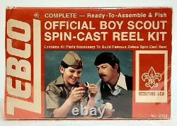 Vintage 1979 Nouveauté En Boîte Zebco Boy Scout 202 Spin Cast Kit De Bobine Fabriqué Aux États-unis Rare