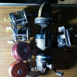 Vintage Fishing Reels Lot Of 8 Good All, Zebco, Stream Lake Shakespeare