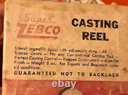 Vintage Zebco 22 Spinner Reel Box Papiers États-unis