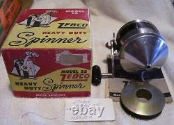 Vintage Zebco 55 Spinner Bobine 11/15/22 Très Lisse Boîte De Travail Papiers X-spool