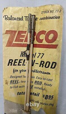 Vintage Zebco #77 Reel-n-rod Ensemble De Pêche Avec Emballage Original