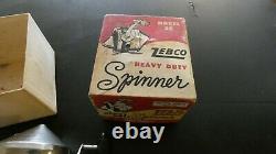 Vintage Zebco Modèle 55 Spinner Fishing Reel In Box