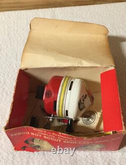 Vintage Zebco Red And White Boy Scouts Of America Fishing Reel USA