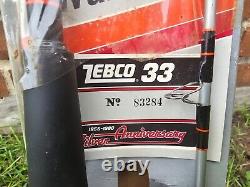 Zebco 33 Canne et Moulinet Combo Anniversaire en Argent Nouveau Stock Ancien (NOS) -1980