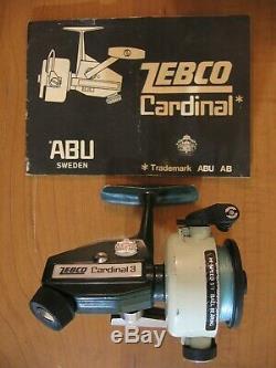 Zebco Cardinal 3 Ultra -light Reel Spinning Livret Original Suède # 811101 Belle