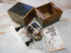 Zebco Omega 113 Vintage Avec Boîte Et Instruction Baitcast Reel N1657