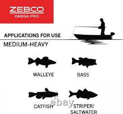 Zebco Omega Pro Spincast Pêche Bobine, 7 Roulements (6 + Embrayage), Noir Instantané