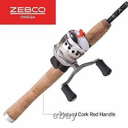 Zebco Omega Spincast Bobine Et De Pêche Rod Combo Naturel Cork Rod Poignée Insta