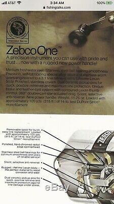Zebco One Lexan Corps Rare 3ème Version Avec Fossettes Et Verrouillage À Vis Cover USA Fabriqué